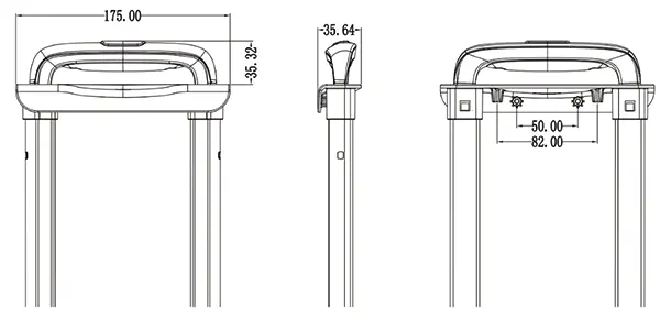 JX8123 luggage trolley handle replacement​ structure data diagram