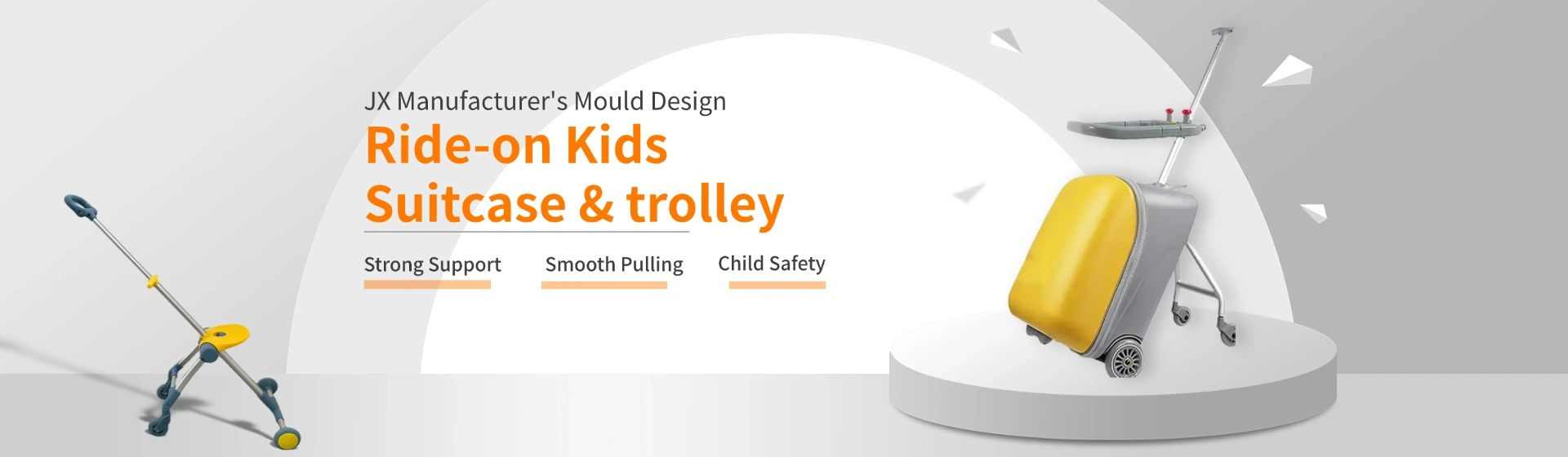 JX ride-on kids suitcase and trolley