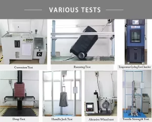 Teste os itens para JX Factory Pandle of Bagage. Incluindo: Teste de resistência ao choque, Fadiga & Testes de durabilidade, Teste de tolerância a oscilação, Força de tração ergonômica, Teste do mecanismo de travamento