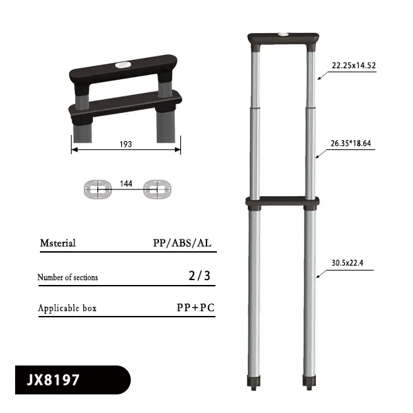 JX8197 luggage replacement part's data parameters, product structure diagram