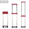 The red JX8163 trolley handle has three different forms: Form 1: pulled to the highest three sections; Form 2: two-section form; Form 3: folded form.