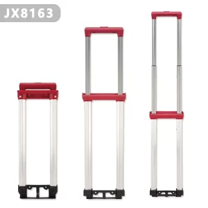 The red JX8163 trolley handle has three different forms: Form 1: pulled to the highest three sections; Form 2: two-section form; Form 3: folded form.