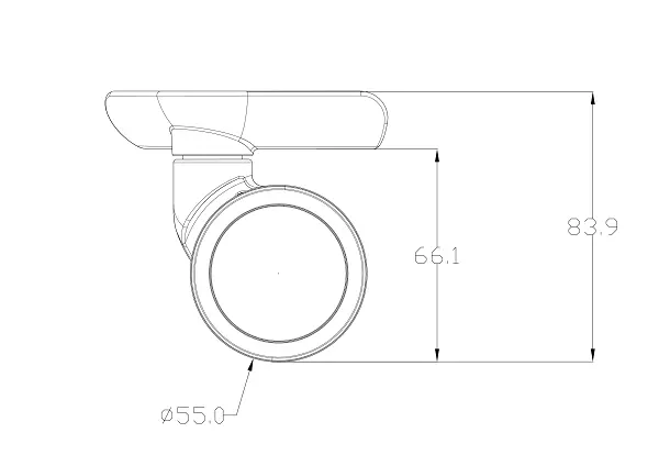 Shock absorber luggage wheel parameter: 55毫米直径