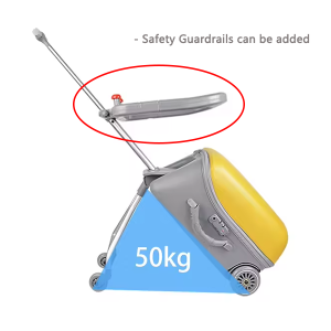 Kids Ride-On Luggage Trolley with Seat can be equipped with a safety seat