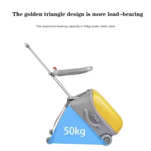 Equipaje infantil con diseño de triángulo dorado., 50 kg de carga