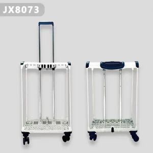 Telescopic Integrated frame handle: telescopic handles, 4-spin wheels, Three sizes (compact/expanded), for fabric luggage.