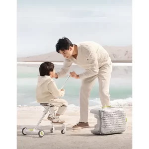 Kids Ride-On Luggage Trolley allows children to sit in the seat stably and safely, and the detachable luggage can be independently. Communicate the multiple ways to use the product to customers.