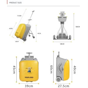 Equipaje correpasillos para niños de diferentes formas y tamaños.