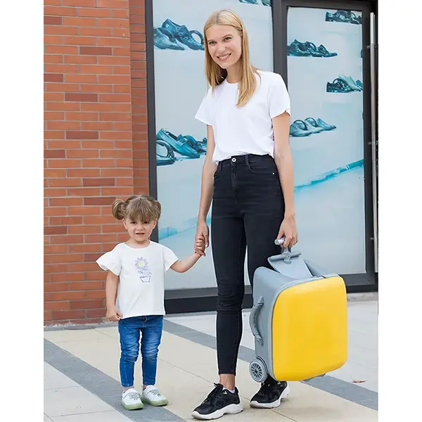 Kids Ride-On Luggage Trolley with Seat can be easily carried after disassembly