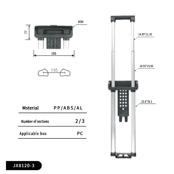 JX20-3 Telescopic Handle with charging bank replacement parameter pictures
