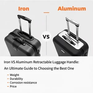 Discover iron & aluminum alloy luggage handles differences. Know their weight, durability, corrosion resistance, and price to choose.