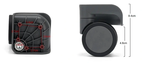 Black universal 360° spinner luggage wheels date